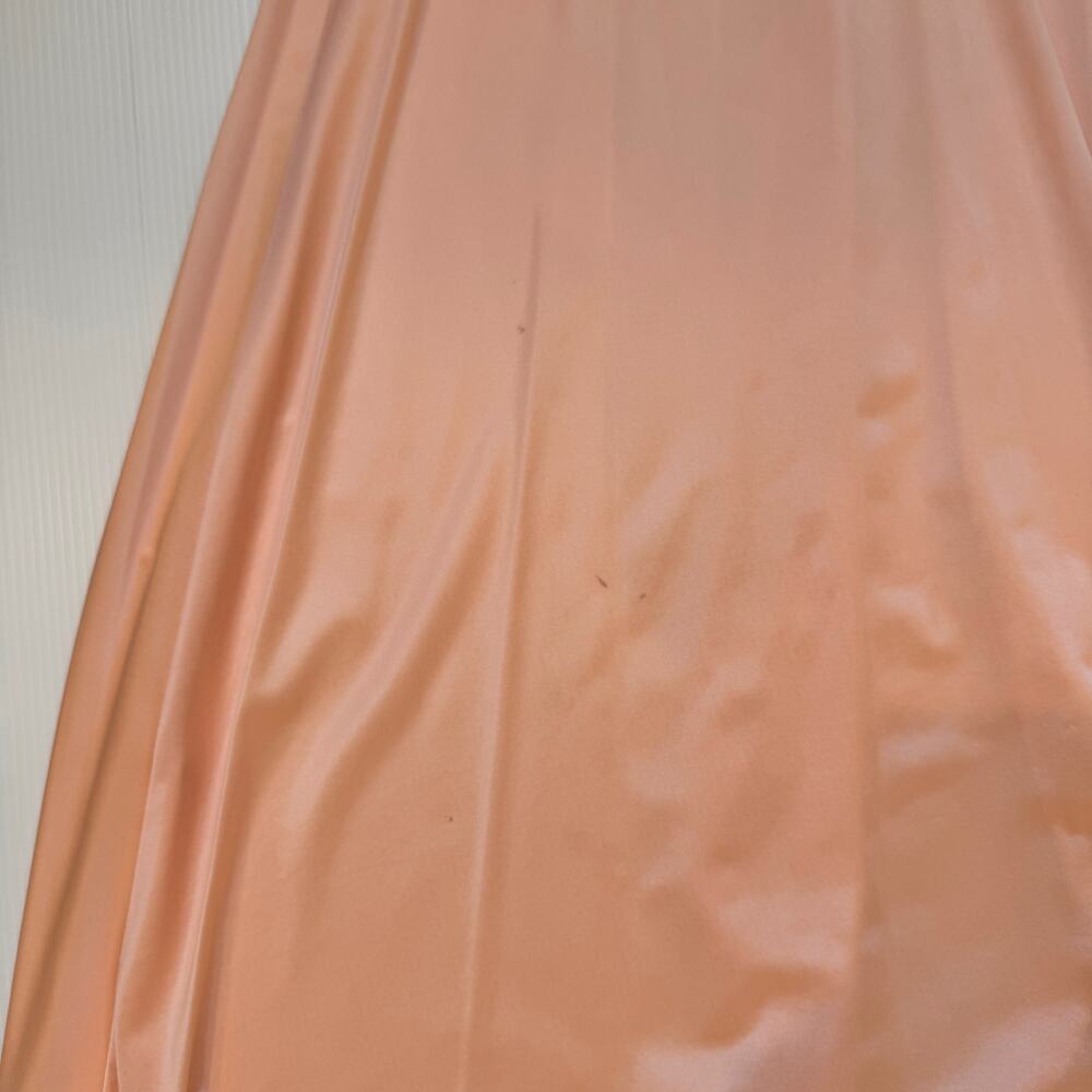 Elegant Vintage Olga Long Gown Peach Lace Maxi Slip Dress Women's 36 Coquette - Picture 13 of 15